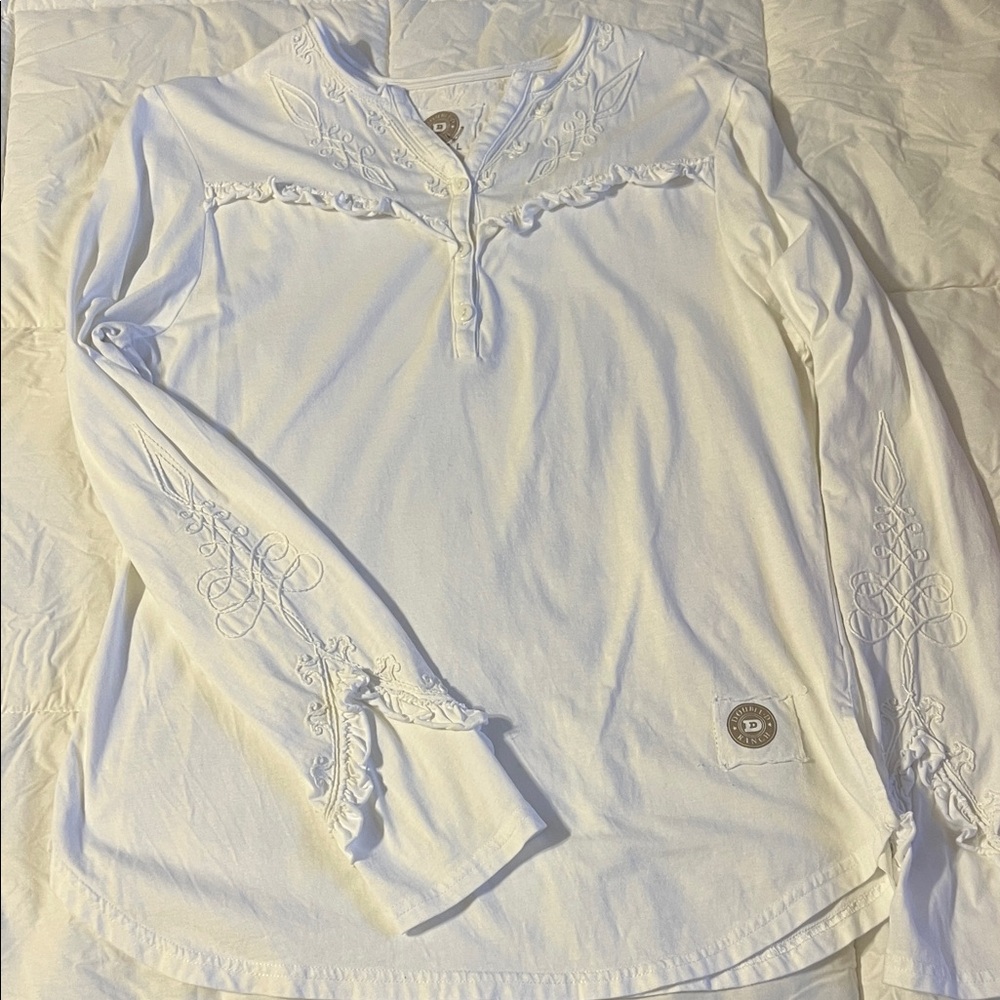 Double D white cotton tshirt